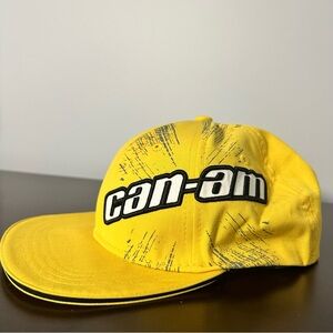 Vintage Can-Am Logo Fitted‎ Hat Cap in Yellow Size L/XL EUC